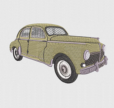 Vintage Car Embroidery Digitizing Design