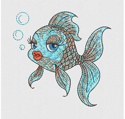 Colorful Fish Embroidery Digitizing Design