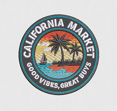 California Market Good Food Seal Custom Patch