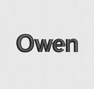 Owen Bold Style Custom Text Embroidery Design