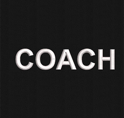 COACH Bold Custom Text Embroidery Design